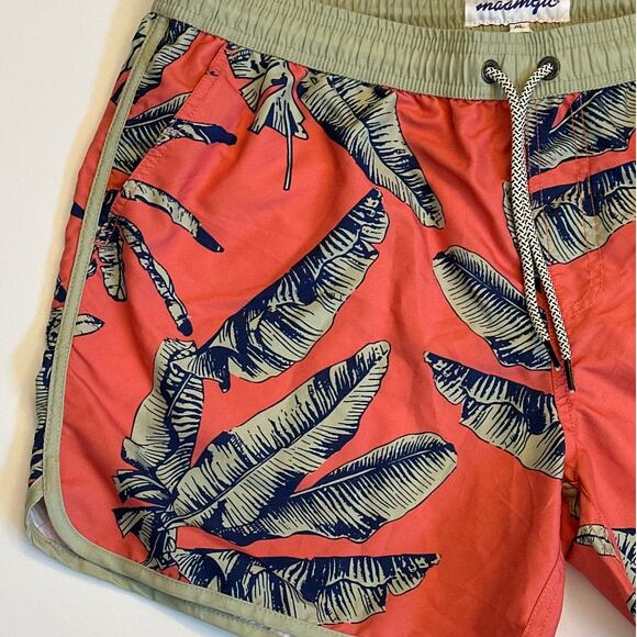 Maamgic Men's Swim Trunks Banana Leaves Size XL Tropical Quick Dry Mesh Lining - Picture 2 of 11